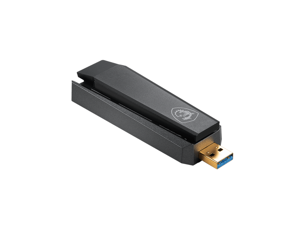 MSI AX1800 WiFi 6 Dual-Band USB Adapter - WLAN up to 1800 Mbps (5GHz, 2.4GHz Wireless), USB 3.2 Gen 1 Type-A, MU-MIMO, Adjustable Antenna, Beamforming, WPA3 - Wired Bracket Included