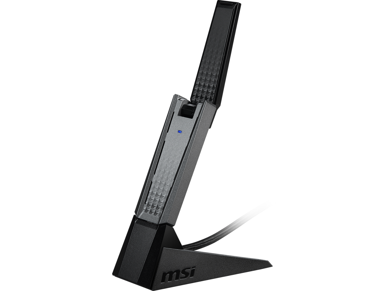 MSI AX1800 WiFi 6 Dual-Band USB Adapter - WLAN up to 1800 Mbps (5GHz, 2.4GHz Wireless), USB 3.2 Gen 1 Type-A, MU-MIMO, Adjustable Antenna, Beamforming, WPA3 - Wired Bracket Included