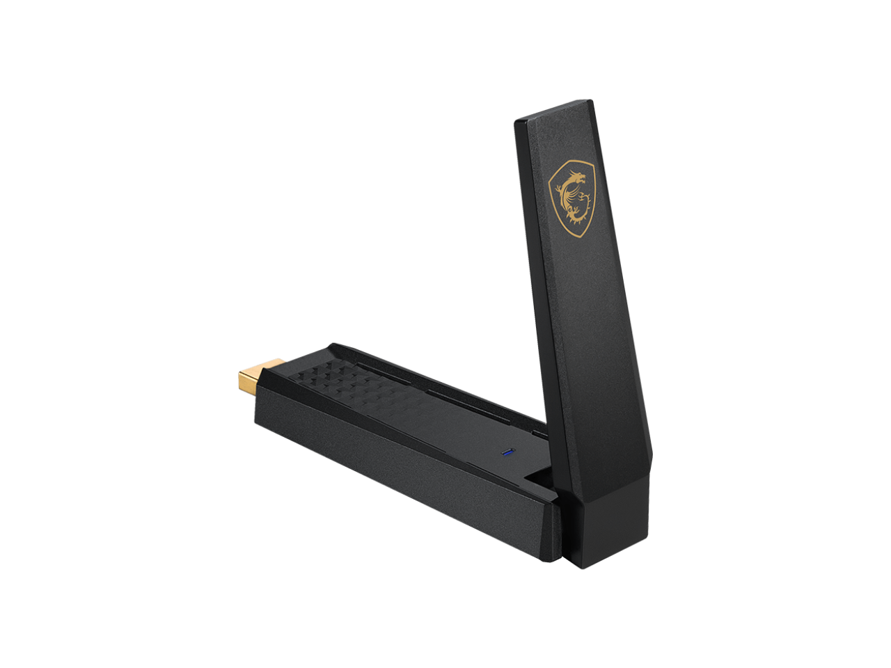 MSI AXE5400 WiFi 6Tri-Band USB Adapter - WLAN up to 5400 Mbps (6Ghz, 5GHz, 2.4GHz Wireless), USB 3.2 Gen 1 Type-A, MU-MIMO, Adjustable Antenna, Beamforming, WPA3 - Wired Bracket Included