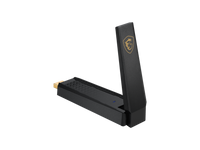 MSI AXE5400 WiFi 6Tri-Band USB Adapter - WLAN up to 5400 Mbps (6Ghz, 5GHz, 2.4GHz Wireless), USB 3.2 Gen 1 Type-A, MU-MIMO, Adjustable Antenna, Beamforming, WPA3 - Wired Bracket Included