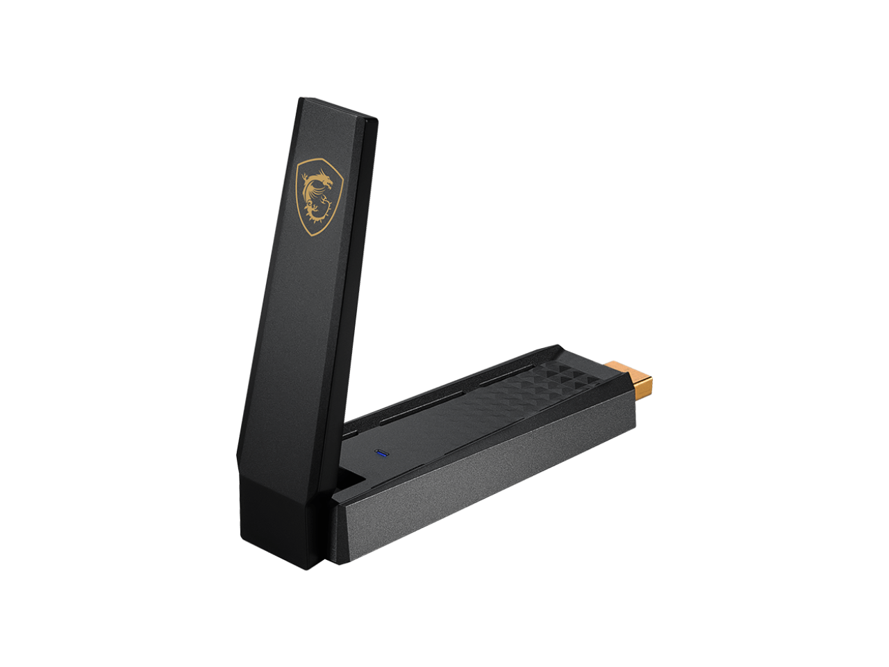 MSI AXE5400 WiFi 6Tri-Band USB Adapter - WLAN up to 5400 Mbps (6Ghz, 5GHz, 2.4GHz Wireless), USB 3.2 Gen 1 Type-A, MU-MIMO, Adjustable Antenna, Beamforming, WPA3 - Wired Bracket Included