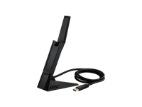 MSI AXE5400 WiFi 6Tri-Band USB Adapter - WLAN up to 5400 Mbps (6Ghz, 5GHz, 2.4GHz Wireless), USB 3.2 Gen 1 Type-A, MU-MIMO, Adjustable Antenna, Beamforming, WPA3 - Wired Bracket Included