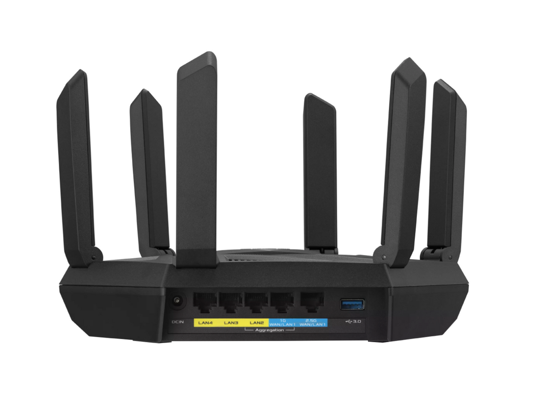 ASUS RT-AXE7800 Tri-band WiFi 6E (802.11ax) Router, 6GHz Band, ASUS Safe Browsing, Upgraded Network Security, Instant Guard, Built-in VPN Features, Free Parental Controls, 2.5G Port, AiMesh Support