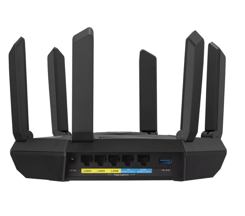 ASUS RT-AXE7800 Tri-band WiFi 6E (802.11ax) Router, 6GHz Band, ASUS Safe Browsing, Upgraded Network Security, Instant Guard, Built-in VPN Features, Free Parental Controls, 2.5G Port, AiMesh Support