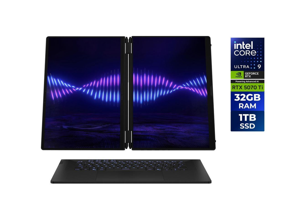 ASUS ROG Zephyrus Duo 16" Gaming Laptop - Intel Core Ultra 9 386H - NVIDIA GeForce RTX 5070Ti - 32GB LPDDR5X - 1TB M.2 SSD - Windows 11 Home (GX651AR-DB96)