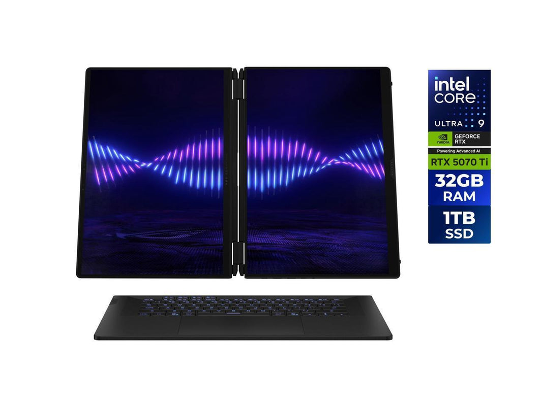 ASUS ROG Zephyrus Duo 16" Gaming Laptop - Intel Core Ultra 9 386H - NVIDIA GeForce RTX 5070Ti - 32GB LPDDR5X - 1TB M.2 SSD - Windows 11 Home (GX651AR-DB96)