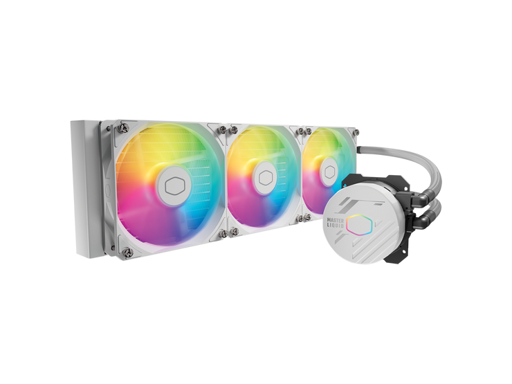 Cooler Master MasterLiquid 360L Core White 360mm Close-Loop AIO Liquid Cooler, ARGB Sync, Gen S Coldplate Pump, 120mm PWM, CryoFuze 14W/Mk, AMD Ryzen AM5/AM4, Intel LGA 1700/1200 (MLW-D36M-A18PZ-RW)