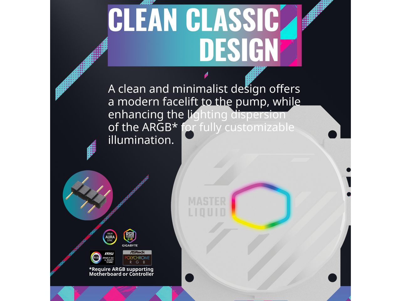 Cooler Master MasterLiquid 360L Core White 360mm Close-Loop AIO Liquid Cooler, ARGB Sync, Gen S Coldplate Pump, 120mm PWM, CryoFuze 14W/Mk, AMD Ryzen AM5/AM4, Intel LGA 1700/1200 (MLW-D36M-A18PZ-RW)