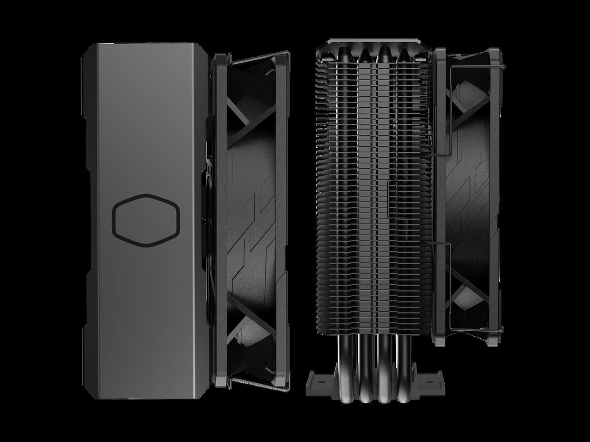 Cooler Master Hyper 212 Black CPU Air Cooler - 120mm High Performance PWM Fan, 4 Copper Heat Pipes, Aluminum Top Cover, Low Noise & Easy Installation, AMD AM5/AM4 & Intel LGA 1851/1700/1200, Black
