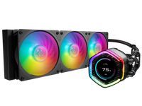 Cooler Master MasterLiquid 360 ION LCD Display Close-Loop AIO Liquid Cooler, 2.1-inch LCD Display, Gen X Dual Chamber Pump, Mobius 120P PWM Fans, ARGB Gen 2, 360mm, AMD Ryzen AM5/AM4, Intel LGA1700/1200