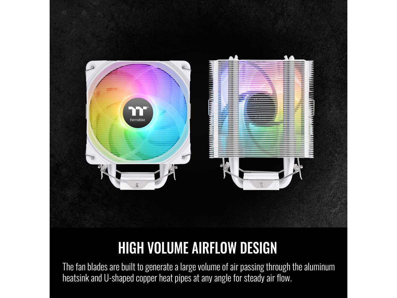 Thermaltake UX200 SE White 5V Motherboard ARGB Sync 16.8 Million Colors 15 Addressable LED Intel/AM5/AMD (LGA 1700) Universal Socket Hydraulic Bearing 170W CPU Cooler CL-P116-AL12SW-A