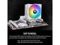 Thermaltake UX200 SE White 5V Motherboard ARGB Sync 16.8 Million Colors 15 Addressable LED Intel/AM5/AMD (LGA 1700) Universal Socket Hydraulic Bearing 170W CPU Cooler CL-P116-AL12SW-A