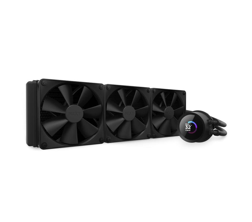 NZXT Kraken 360mm - RL-KN360-B1 – AIO CPU Liquid Cooler - LCD Display - 3 x F120P Static Pressure Fan Radiator Fans LGA 1700 / AM5 Compatible