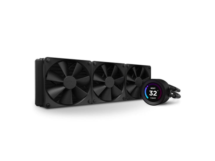 NZXT Kraken Elite 360mm - RL-KN36E-B1 – AIO CPU Liquid Cooler - Customizable LCD Display - 3 x F120P Static Pressure Fan Radiator Fans LGA 1700 / AM5 Compatible