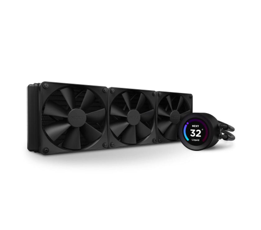 NZXT Kraken Elite 360mm - RL-KN36E-B1 – AIO CPU Liquid Cooler - Customizable LCD Display - 3 x F120P Static Pressure Fan Radiator Fans LGA 1700 / AM5 Compatible