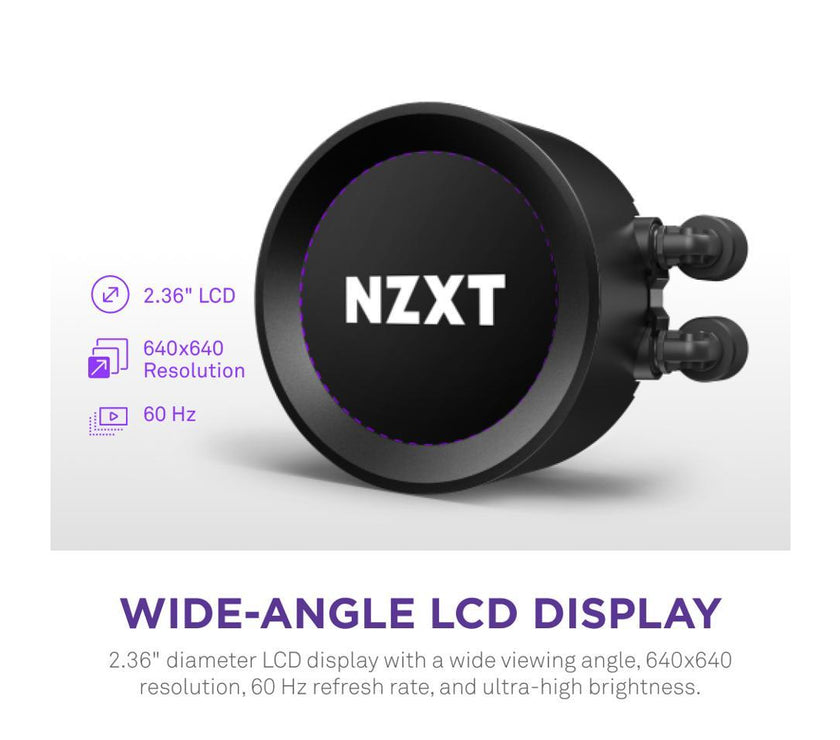 NZXT Kraken Elite 360mm - RL-KN36E-B1 – AIO CPU Liquid Cooler - Customizable LCD Display - 3 x F120P Static Pressure Fan Radiator Fans LGA 1700 / AM5 Compatible