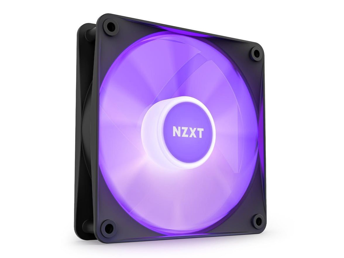 NZXT F120 RGB Core Fan - RF-C12TF-B1 - 120mm Hub-Mounted RGB Fan - Sublime RGB Lighting - PWM Control - Triple, 120mm Case Fan - Black