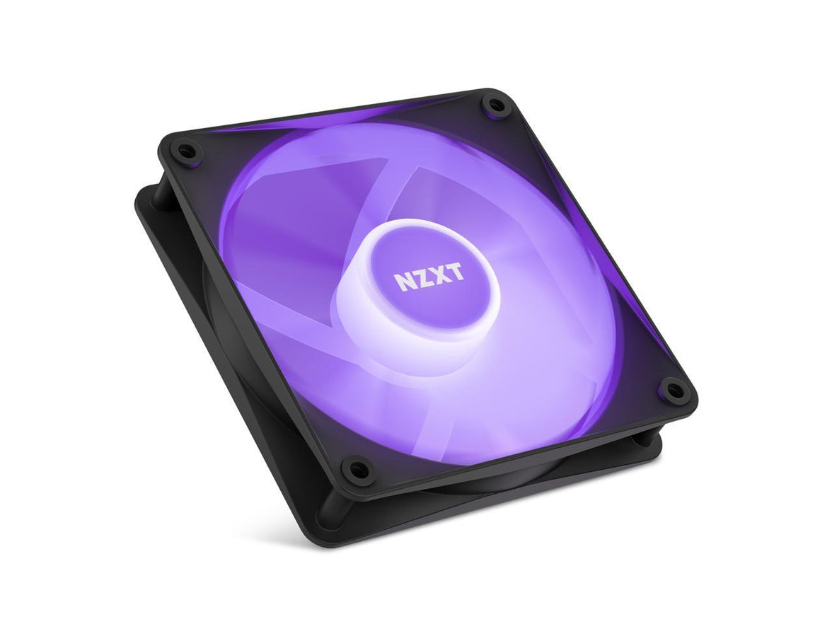 NZXT F120 RGB Core Fan - RF-C12TF-B1 - 120mm Hub-Mounted RGB Fan - Sublime RGB Lighting - PWM Control - Triple, 120mm Case Fan - Black