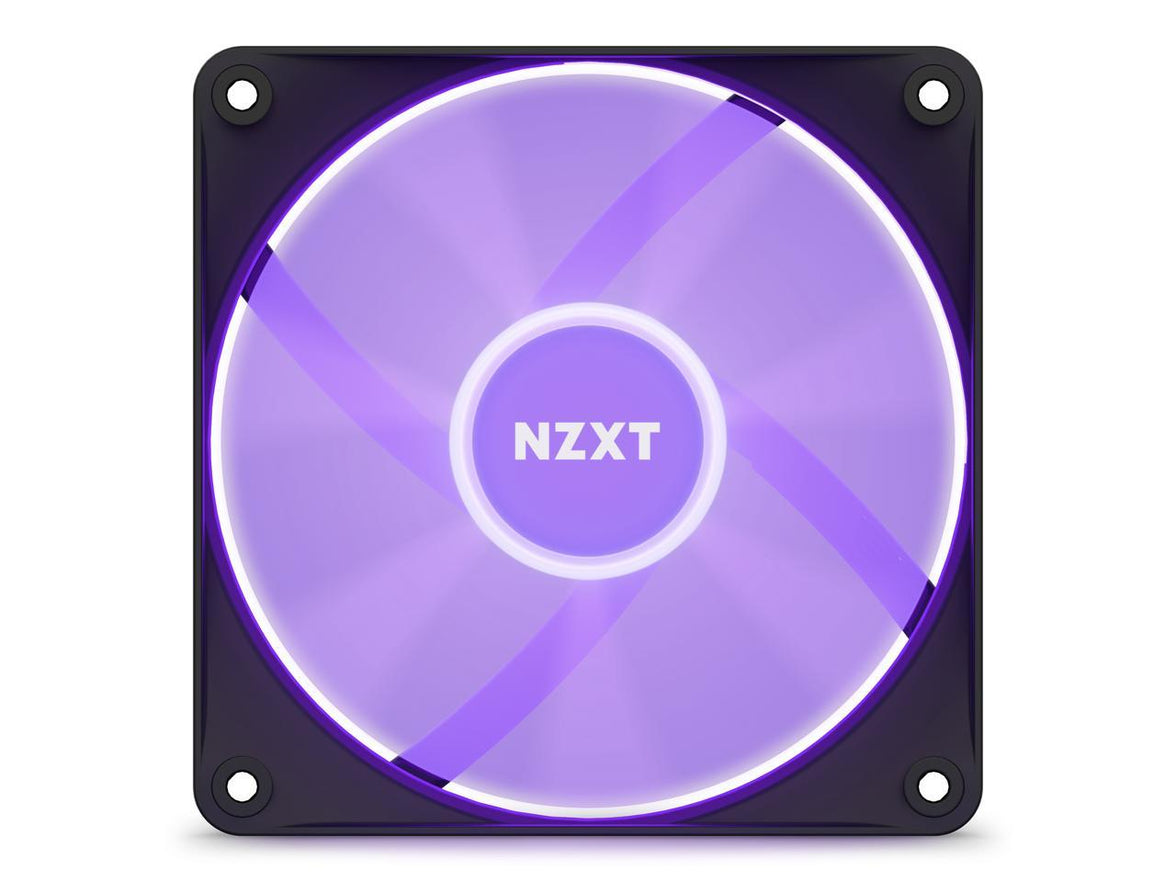 NZXT F120 RGB Core Fan - RF-C12TF-B1 - 120mm Hub-Mounted RGB Fan - Sublime RGB Lighting - PWM Control - Triple, 120mm Case Fan - Black