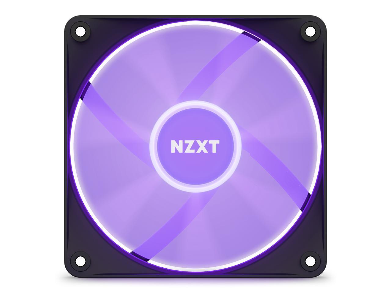 NZXT F120 RGB Core Fan - RF-C12TF-B1 - 120mm Hub-Mounted RGB Fan - Sublime RGB Lighting - PWM Control - Triple, 120mm Case Fan - Black