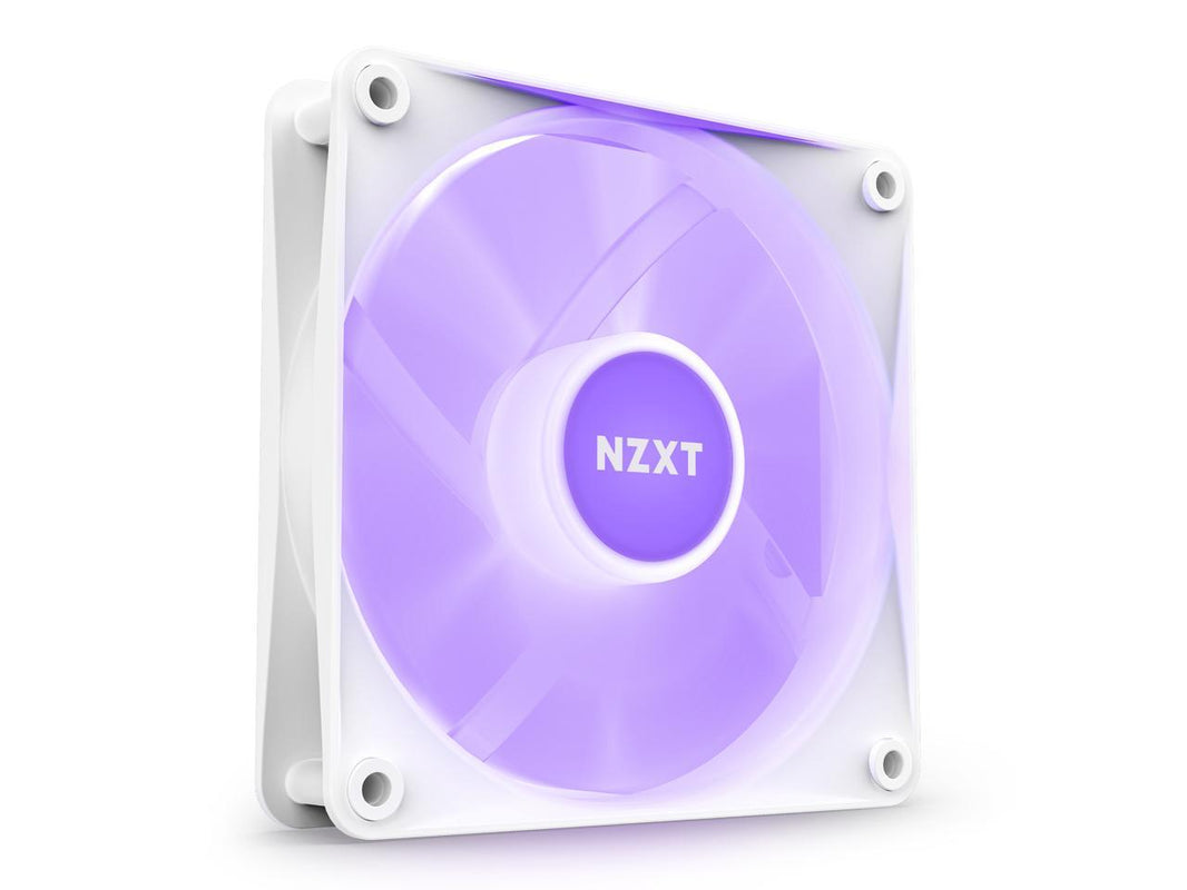 NZXT F120 RGB Core Fan - RF-C12TF-W1 - 120mm Hub-Mounted RGB Fan - Sublime RGB Lighting - PWM Control - Triple, 120mm Case Fan - White