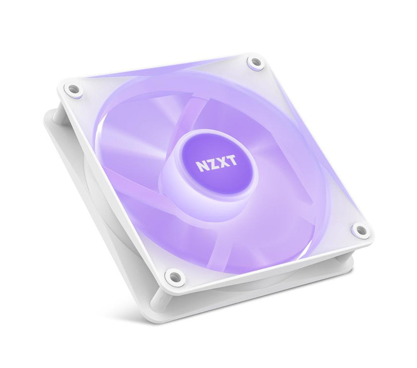 NZXT F120 RGB Core Fan - RF-C12TF-W1 - 120mm Hub-Mounted RGB Fan - Sublime RGB Lighting - PWM Control - Triple, 120mm Case Fan - White