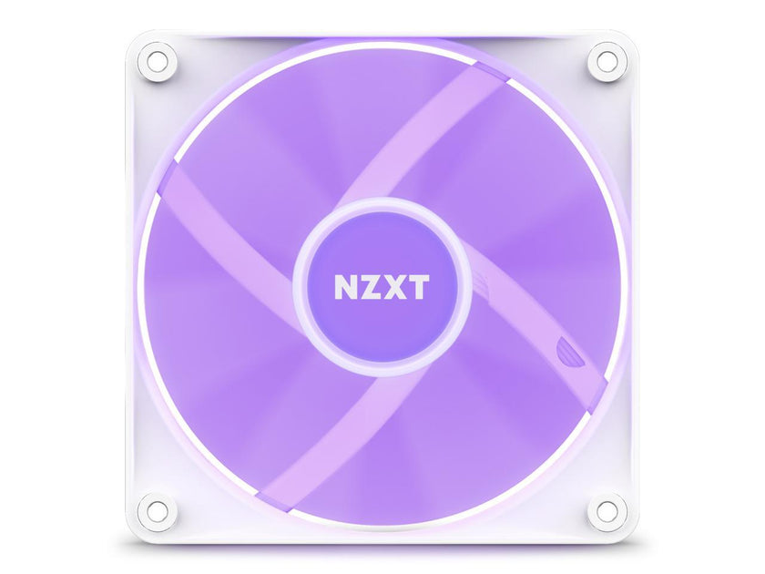 NZXT F120 RGB Core Fan - RF-C12TF-W1 - 120mm Hub-Mounted RGB Fan - Sublime RGB Lighting - PWM Control - Triple, 120mm Case Fan - White