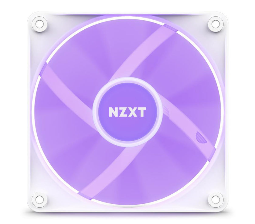 NZXT F120 RGB Core Fan - RF-C12TF-W1 - 120mm Hub-Mounted RGB Fan - Sublime RGB Lighting - PWM Control - Triple, 120mm Case Fan - White