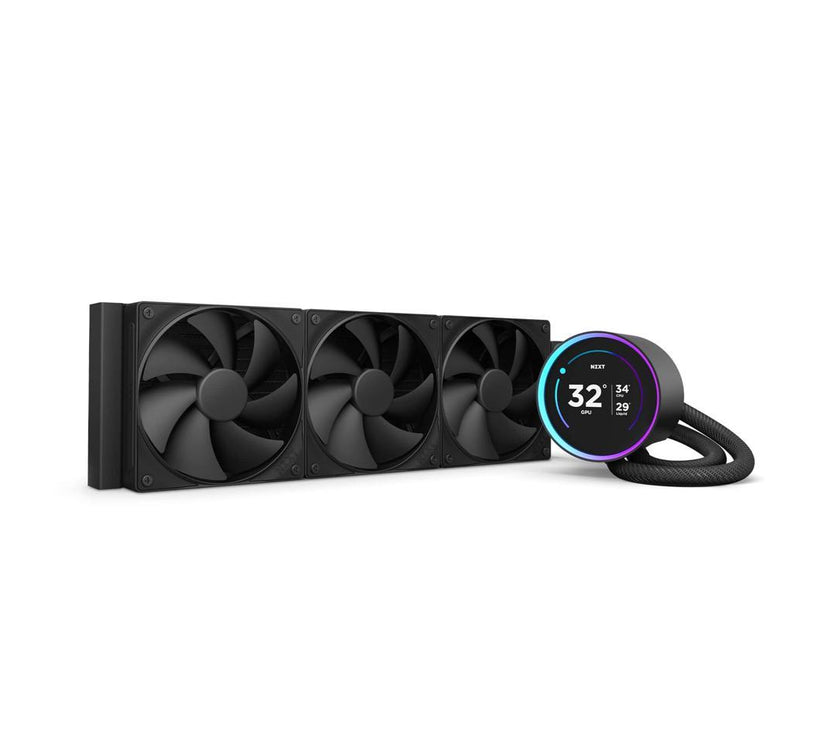 KRAKEN ELITE 360 BLACK AIO LIQUID COOLER WITH IPS LCD & STATIC PRESSURE FANS Intel Socket LGA 1851, 1700 & 1200/115X AMD Socket AM5, AM4