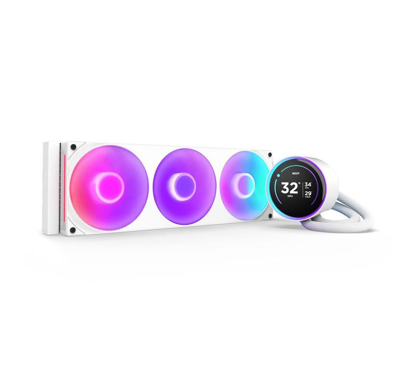 KRAKEN ELITE RGB 360 WHITE AIO LIQUID COOLER WITH IPS LCD & STATIC PRESSURE FANS Intel Socket LGA 1851, 1700 & 1200/115X AMD Socket AM5, AM4