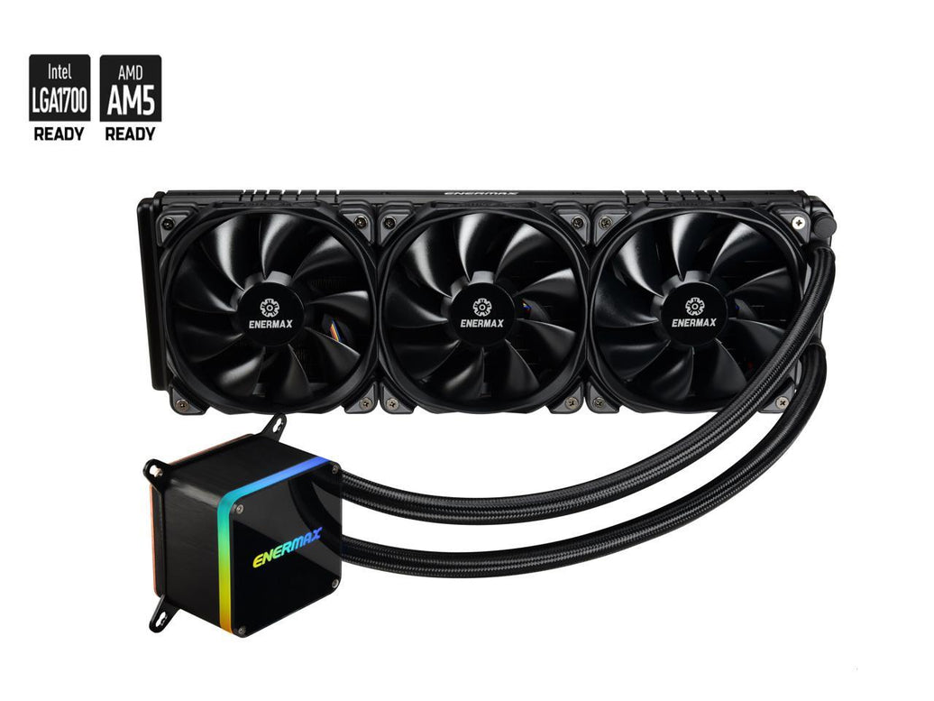 ENERMAX LIQTECH II 360, Addressable RGB All-in-one CPU Liquid Cooler, 360mm Radiator, Dual-Chamber RGB Pump, T.B. Pressure Fan Blades, AM4 / LGA 1200/1151 - AMD AM5 & Intel LGA1700 Ready