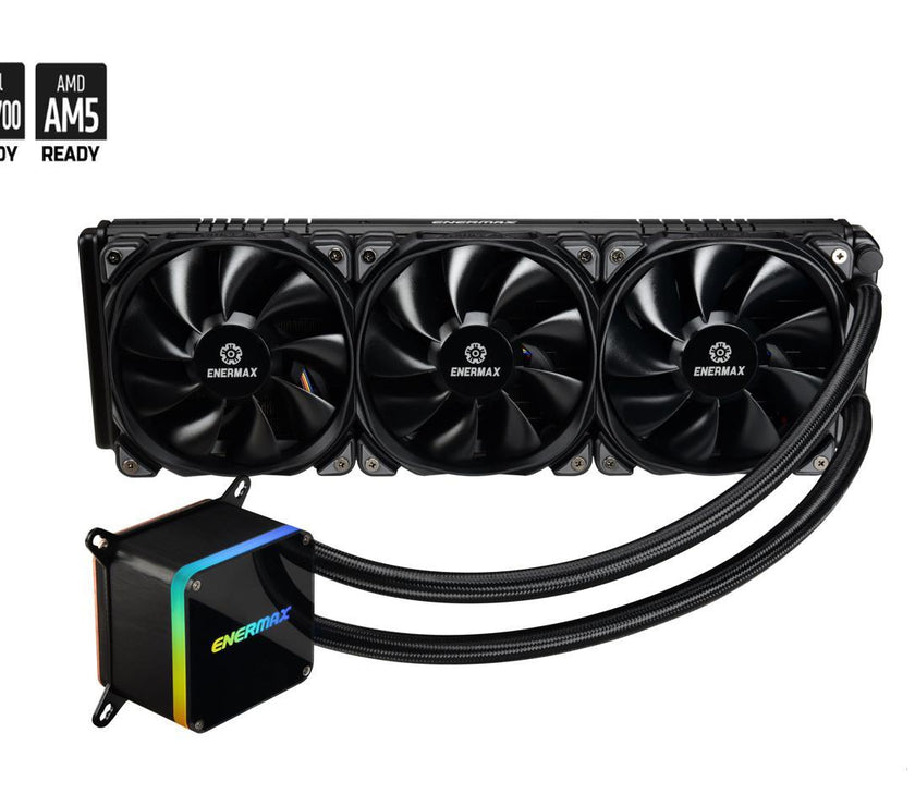 ENERMAX LIQTECH II 360, Addressable RGB All-in-one CPU Liquid Cooler, 360mm Radiator, Dual-Chamber RGB Pump, T.B. Pressure Fan Blades, AM4 / LGA 1200/1151 - AMD AM5 & Intel LGA1700 Ready