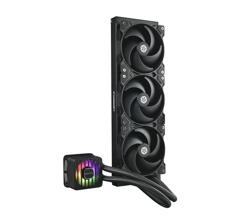 ENERMAX LIQMAXFLO SR 360 ARGB AIO CPU Liquid Cooler - 60mm VRM Fan up to 3000 RPM, PWM-Controlled Pump, 360mm Radiator, Triple Pressure-Optimized Silent Flow 120mm FDB Fans up to 1800 RPM, 370W TDP - AMD AM5 & Intel LGA1700 Ready