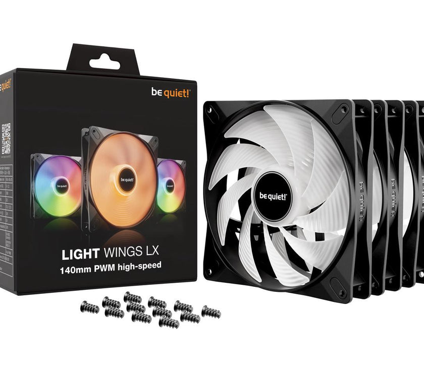 be quiet! LIGHT WINGS LX 140mm PWM high-speed BL130 140mm ARGB LED Case Fan - Triple Pack