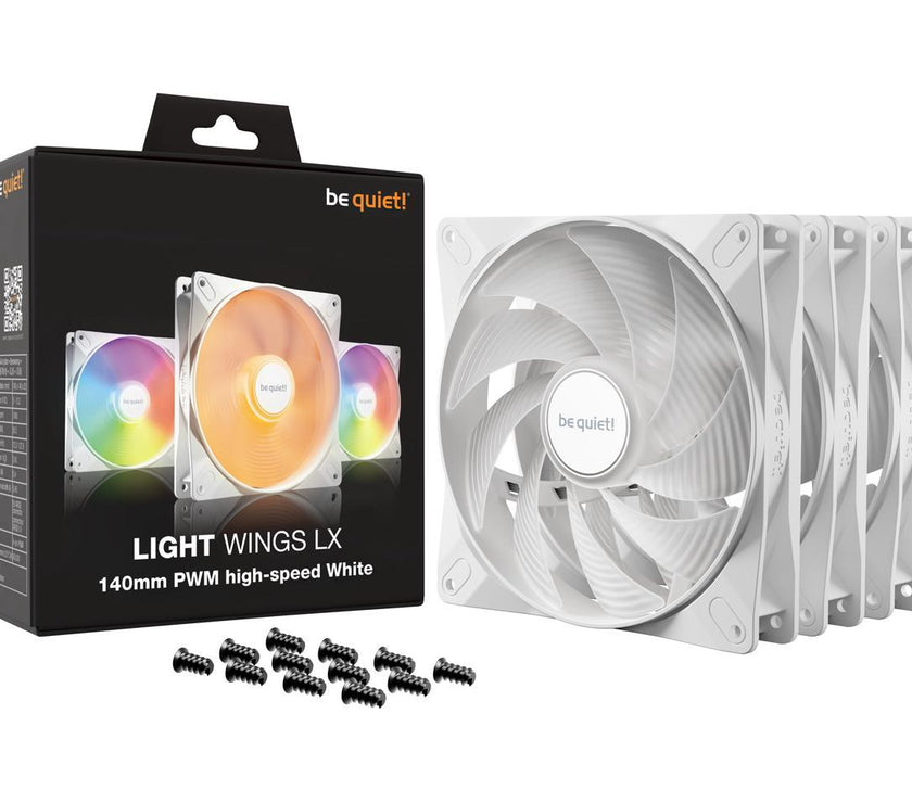 be quiet! Light Wings LX 140mm PWM high-speed White BL131 140mm ARGB LED Case Fan - Triple Pack