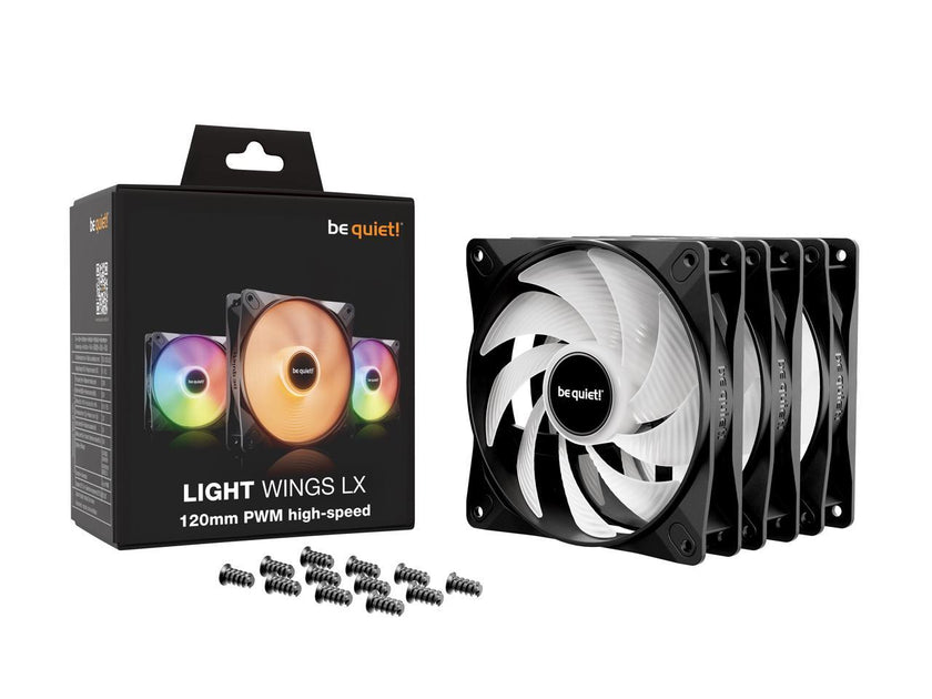 be quiet! LIGHT WINGS LX 120mm PWM high-speed BL124 120 mm ARGB LED Case Fan - Triple Pack