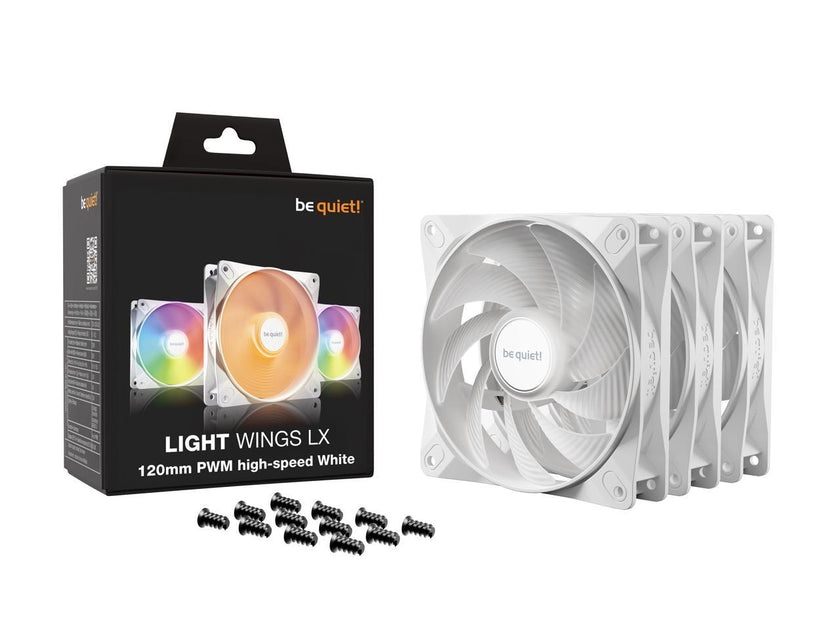 be quiet! LIGHT WINGS LX 120mm PWM high-speed BL125 120 mm ARGB LED Case Fan - Triple Pack