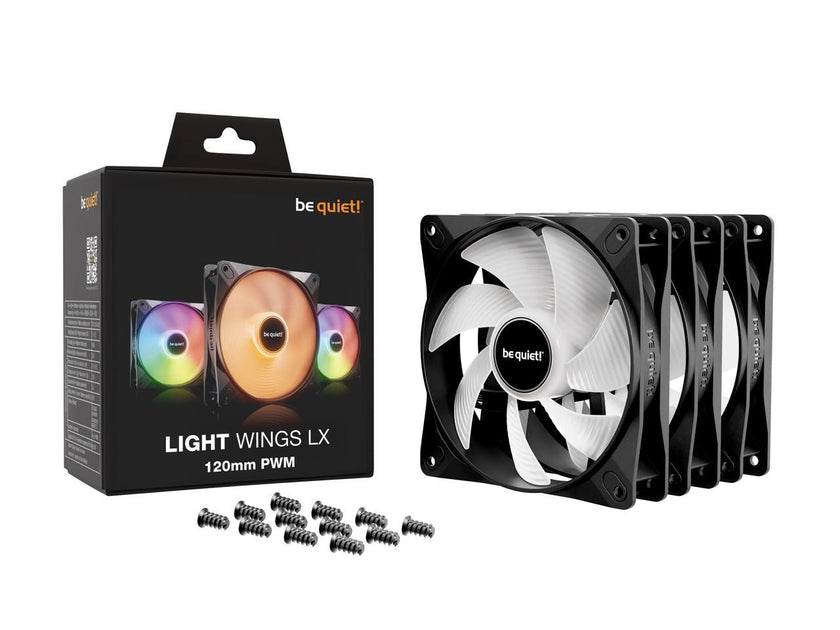 be quiet! LIGHT WINGS LX 120mm PWM BL121 120 mm ARGB LED Case Fan - Triple Pack