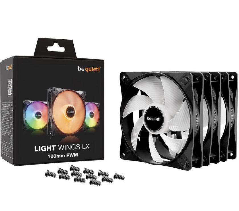 be quiet! LIGHT WINGS LX 120mm PWM BL121 120 mm ARGB LED Case Fan - Triple Pack