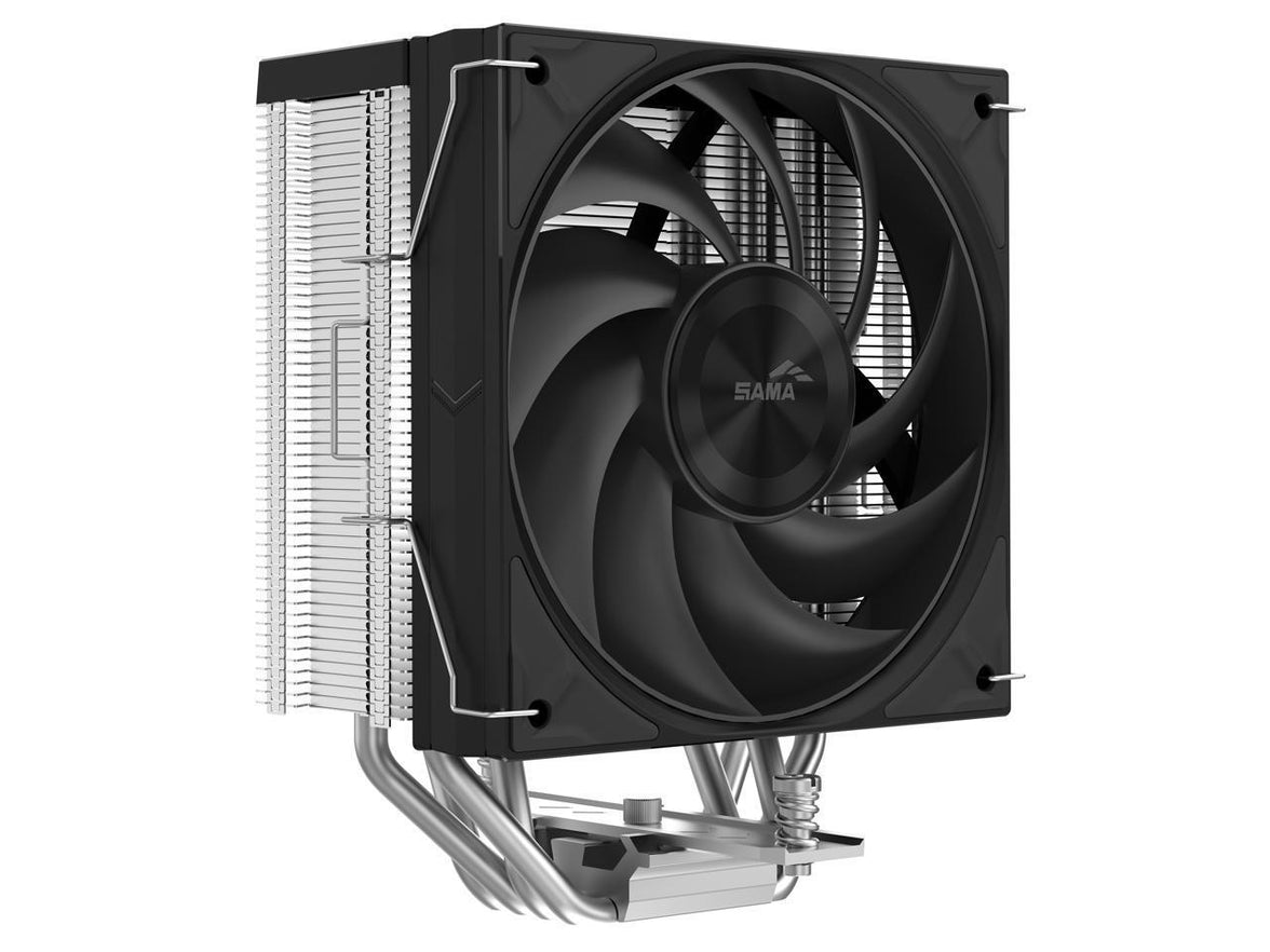 SAMA A60E  Dual-Tower CPU Air Cooler Aluminum Top Cover 6 Copper Heat Pipes, Dual 120mm PWM Fans, for AMD AM4/AM5, Intel LGA 1700/1150/1151/1200/1851 Thermal Grease