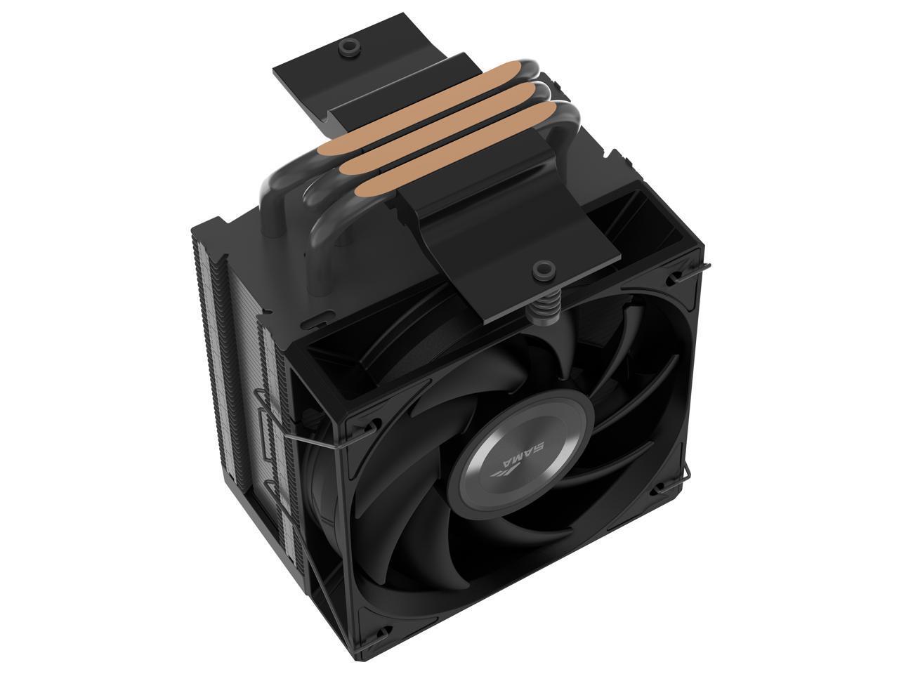 SAMA X30 Single-Tower CPU Air Cooler, 3 Copper Heat Pipes, 100mm PWM Fans, for AMD AM4/AM5, Intel LGA 1700/1150/1151/1200/1851 Thermal Grease/Black