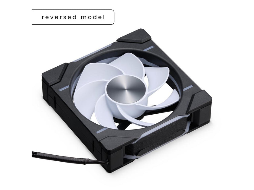 Phanteks D30-120 DRGB PWM Fan, Reverse Airflow Model, Premium D-RGB Performance Fan, ARGB/DRGB lighting, Daisy-chain Fan Linking system, Black