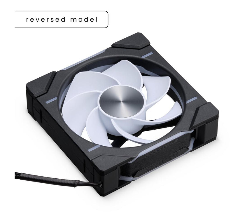 Phanteks D30-120 DRGB PWM Fan, Reverse Airflow Model, Premium D-RGB Performance Fan, ARGB/DRGB lighting, Daisy-chain Fan Linking system, Black