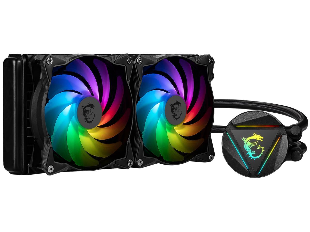 MSI MAG Core Liquid 240R V2 AIO Liquid CPU Cooler, 240mm Radiator, Dual PWM, ARGB Lighting Controlled by Software LGA 1700 Ready / AM5 Compatible