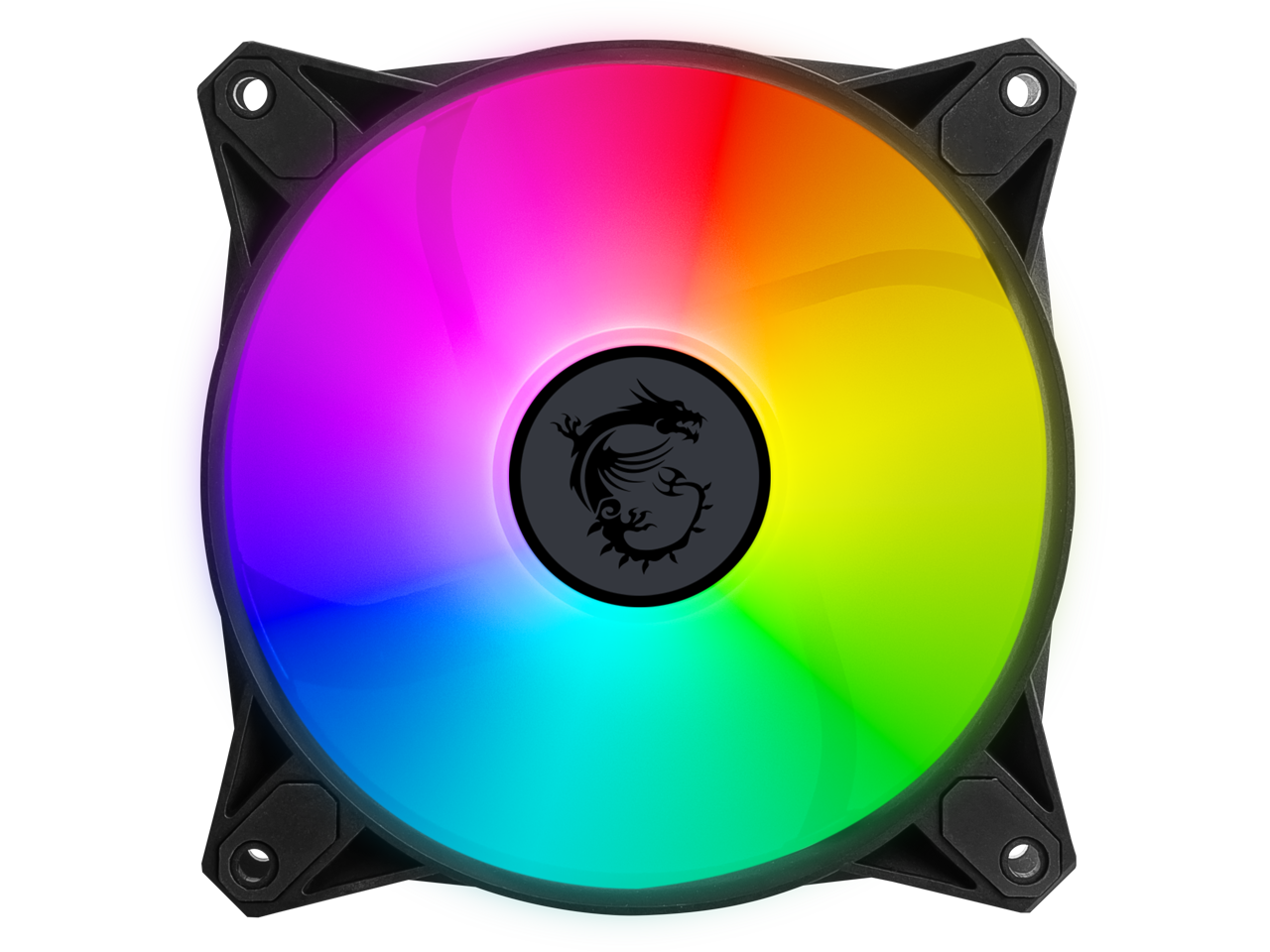 MSI MPG F120 ARGB-3B 120mm PWM Addressable RGB LED Case Fan Black - Anti-Vibration Fan Gasket - Hydraulic Bearing  - 600 ~ 1200 RPM - 3 Packs