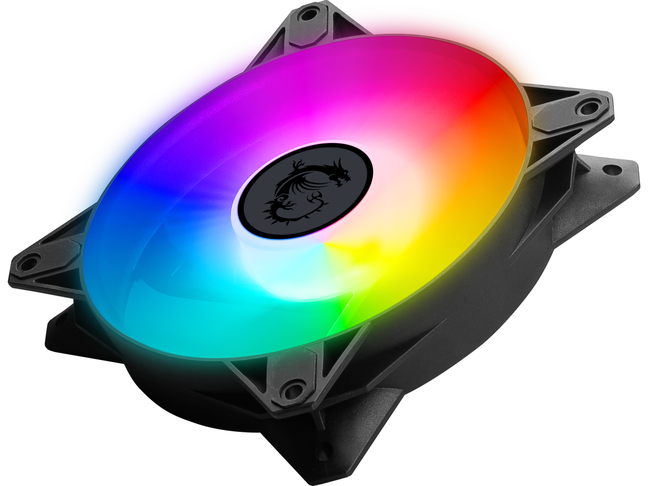 MSI MPG F120 ARGB-3B 120mm PWM Addressable RGB LED Case Fan Black - Anti-Vibration Fan Gasket - Hydraulic Bearing  - 600 ~ 1200 RPM - 3 Packs