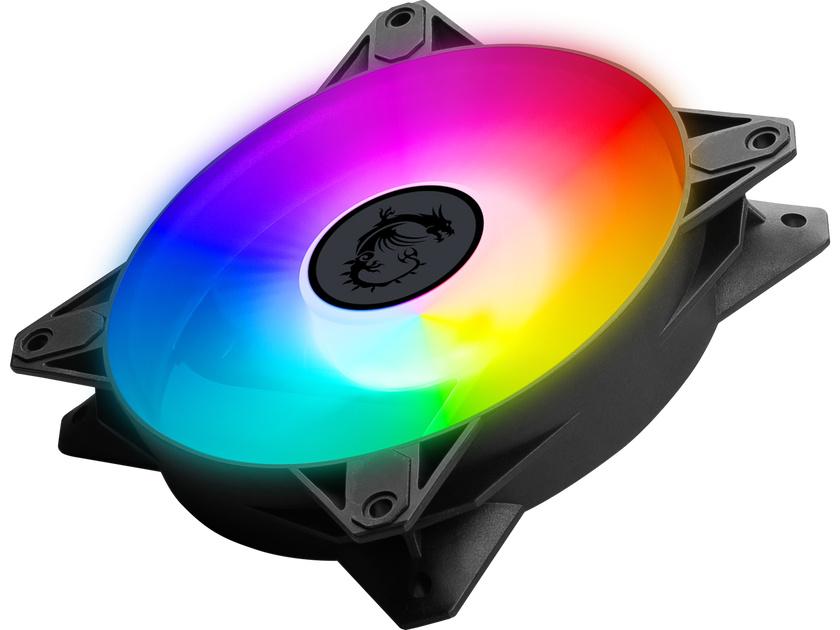 MSI MPG F120 ARGB-3B 120mm PWM Addressable RGB LED Case Fan Black - Anti-Vibration Fan Gasket - Hydraulic Bearing  - 600 ~ 1200 RPM - 3 Packs