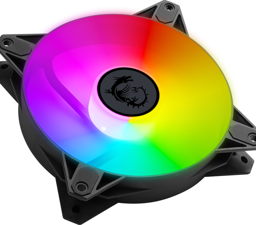 MSI MPG F120 ARGB-3B 120mm PWM Addressable RGB LED Case Fan Black - Anti-Vibration Fan Gasket - Hydraulic Bearing  - 600 ~ 1200 RPM - 3 Packs