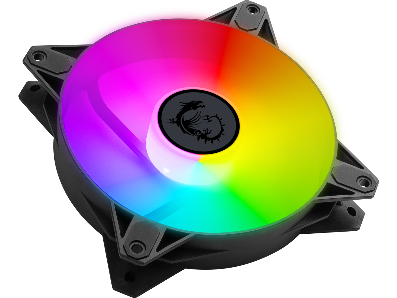MSI MPG F120 ARGB-3B 120mm PWM Addressable RGB LED Case Fan Black - Anti-Vibration Fan Gasket - Hydraulic Bearing  - 600 ~ 1200 RPM - 3 Packs
