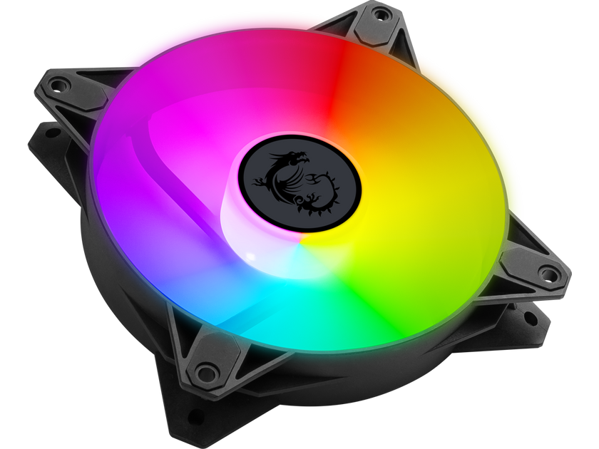 MSI MPG F120 ARGB-3B 120mm PWM Addressable RGB LED Case Fan Black - Anti-Vibration Fan Gasket - Hydraulic Bearing  - 600 ~ 1200 RPM - 3 Packs